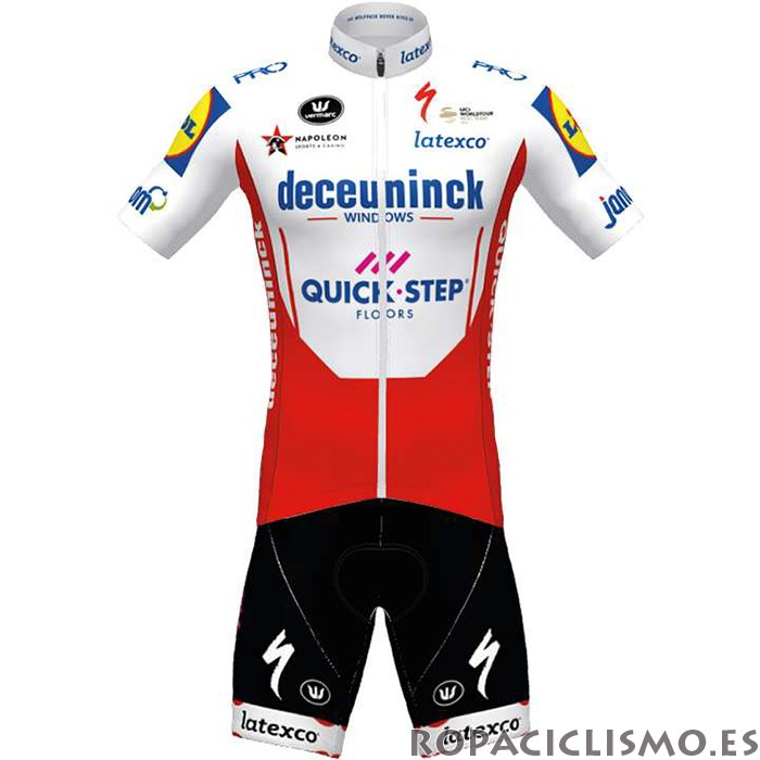 2020 Maillot Deceuninck Quick Step Tirantes Mangas Cortas Blanco Rojo(1)